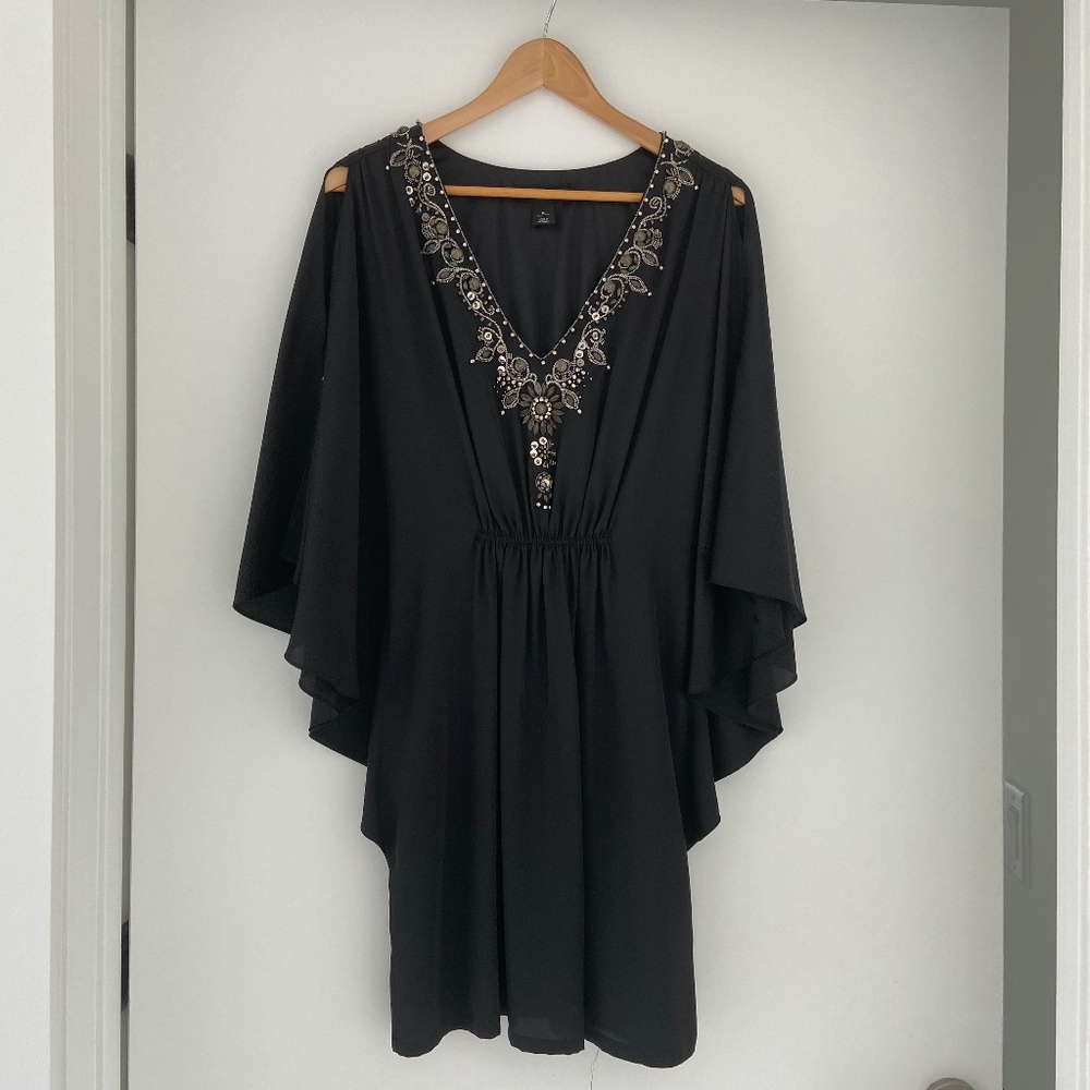 White House Black Mark Silk Dress, Black, Size S, Great as a swim coverup